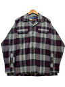 90s Polo Ralph Lauren "SKI CAMP" Check Open Collar L/S Shirt 灰エンジ M ポロラルフローレン 長袖 オープンカラーシャツ 開襟 チェック 【中古】