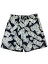 80s LIFE'S A BEACH Cotton Easy Shorts 黒白 M ライフズアビーチ イージーショーツ BADBOY ドル札 総柄 オールドスケート オールドサーフ 古着 