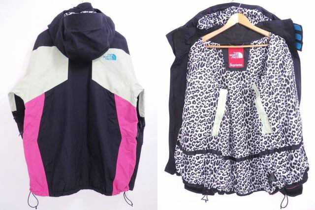 07SS SUPREME × THE NORTH FACE MOUNTAIN SUPREME GUIDE JACKET 黒ピンク XL シュプリーム ノースフェイス コラボ 1st マウンテンパーカー【中古】