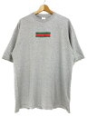 00SS SUPREME Gucci Box Logo S/S Tee (GREY) XL シュプリーム グッチ ボックスロゴ 半袖 Tシャツ 灰 グレー グッチカラー 初期 つるタグ 【中古品】