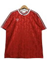 90s adidas S/S Soccer Jersey 赤 L アディダス サッカーシャツ ユニフォーム ジャージ レッド 古着【中古】