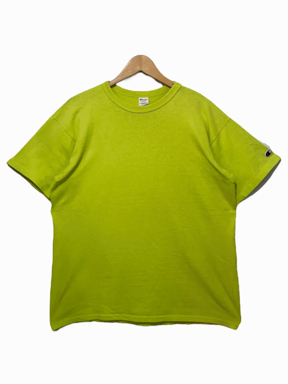 樂天商城 - USA製 80s Champion Plain S/S Tee 蛍光黄 L トリコタグ チャンピオン 半袖 Tシャツ無地 イエロー 古着【中古】
