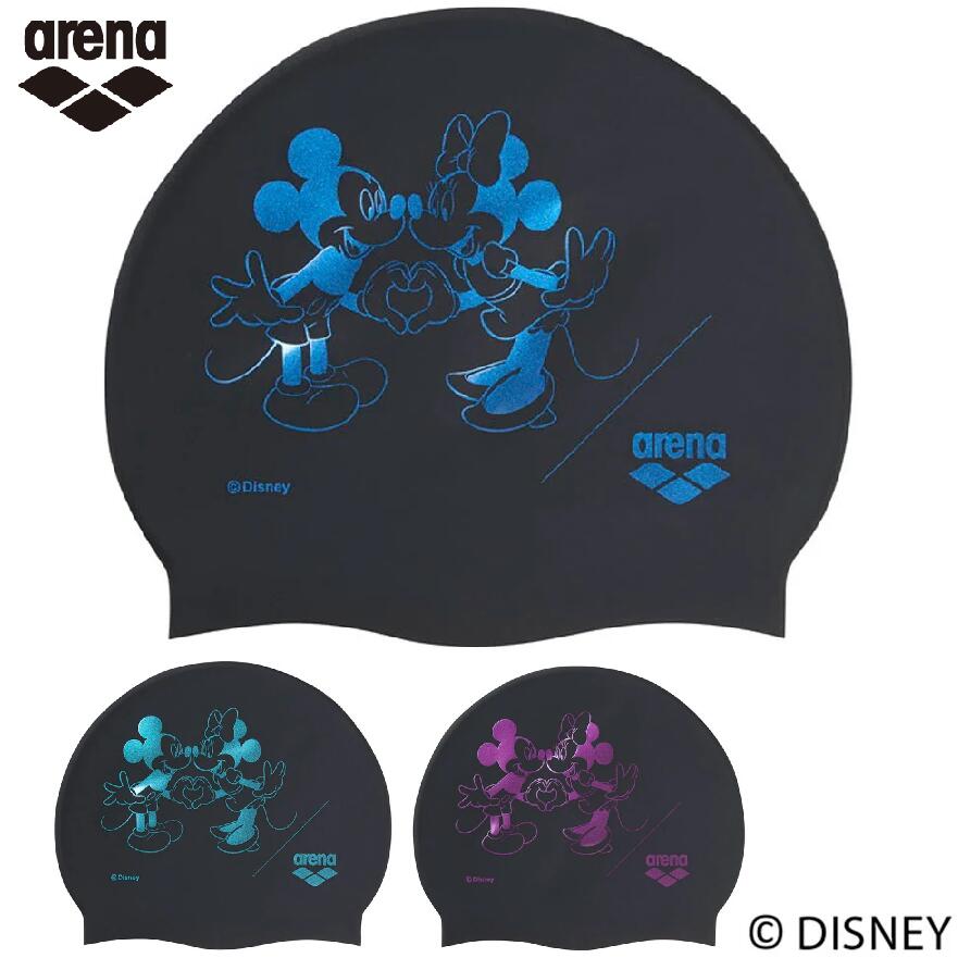 arena シリコンキャップ AS6FSC80U Disney スイムキャップ スイミングキャップ 水泳 帽子 アリーナ シリコーンキャップ ミッキーマウス ミニーマウス arenaのDisneyデザインシリコーンキャップ。 arenaのDisneyデザインシリコーンキャップ。伸縮性のあるシリコーンゴム素材が頭にフィットし水を通しにくく、プールの水による髪の傷みを軽減。ハードなトレーニングをするスイマーにも、ゆったり泳ぎたいスイマーにも、練習時の着用におすすめ。“ミッキー” と “ミニー” が仲良く並んでハートマークを作る様子が描かれた可愛らしいデザイン。ラメ調のプリントが更に特別感を演出してくれるような一枚。■メーカー：arena　アリーナ■品番：AS6FSC80U■カラーBKEM ブラック×エメラルドBKBL ブラック×ブルーBKPK ブラック×ピンク■サイズ：F■素材：シリコーンゴム■原産国：中国 5