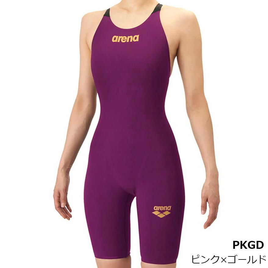 NEW LEVELのアリーナ アクアフォースフュージョンワン AS6SRC10G ジュニア レーシングワンピーススパッツ オープンバック ハーフレッグ arena レース水着　WORLD AQUATICS承認｜アングル2