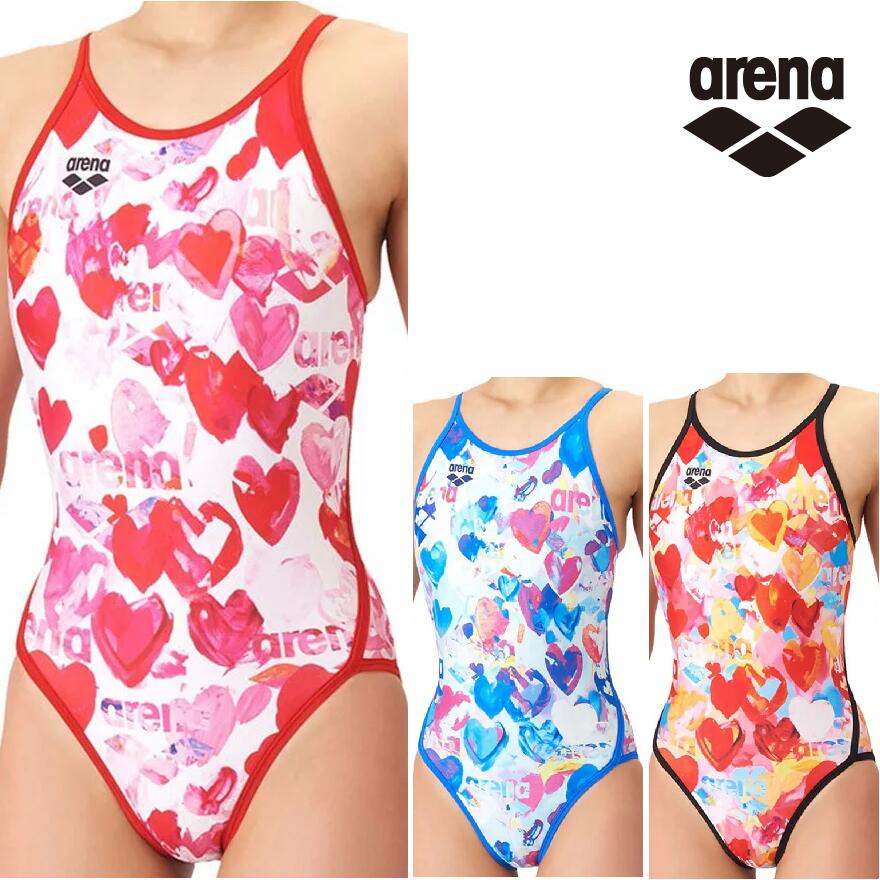 arena アリーナ AS6SWM42L ハート タフスーツ 練習用水着 レディース 水泳 競泳 トレーニングワンピース