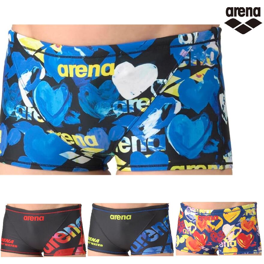 樂天商城 - arena アリーナ AS6SWM44M メンズ タフスーツ ハート 練習用水着 ショートレッグ 水泳 競泳 トレーニング水着