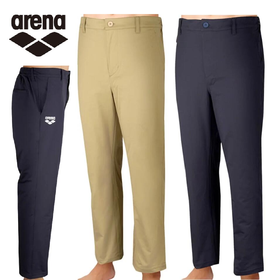 arena ロングパンツ AS6FLP01U アリーナ ストレッチ性を兼ね備えた張り感のある素材を採用したロングパンツ。 ストレッチ性を兼ね備えた張り感のある素材を採用したロングパンツ。スッキリ見えるややテーパードさせたシルエットで、サイズのラインナップも多く、男女ともに着用できるアイテム。フロントがファスナー仕様なので着脱によるストレスが感じにくい。ウエスト部分はベルトループ付き。■ブランド：arena アリーナ■品番：AS6FLP01U■カラーBG01 ベージュNV01　ネイビー■素材：複合繊維（ポリエステル）74%　ポリエステル26%■原産国：中国又はベトナム 5
