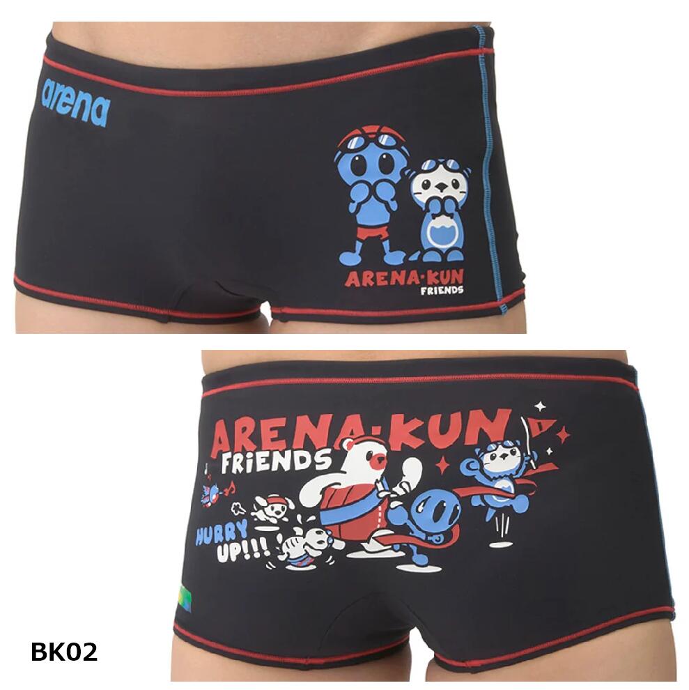 arena アリーナ　AS5SWM02M　アリーナくん　メンズ　タフスーツ 　トレーニングスパッツ　ショートレッグ　練習用水着　 水泳　競泳　トレーニング水着 アリーナくんと仲間たちがプリントされたHURRYUPシリーズ 環境に配慮したリサイクルポリエステル素材「タフスキンE」を採用したTOUGHSUITシリーズ。塩素に強く長持ちするので、練習頻度が高いスイマーにオススメの練習水着です。アリーナくんと仲間たちがプリントされたHURRYUPシリーズ＊前身頃にブラックの裏地が付きます。2025春夏モデル【ブランド】arena　アリーナ【品番】AS5SWM02M【カラー】BK01BK02BK03BK04※在庫がないサイズ・カラーはお探し可能な場合もございますのでお気軽にお問い合わせください。【 素材 】ポリエステル　複合繊維（ポリエステル）※公式大会不可※サイズ・カラーをご確認ください。水着は直接肌に触れる商品の為、お客様ご都合による返品・交換はご遠慮いただいております。お客様による注文間違いや未開封商品につきましても、商品お受け取り後の返品・交換はできませんのでご了承ください。 5