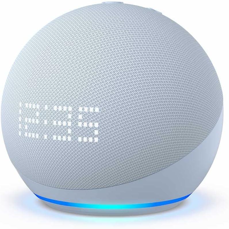 Echo Dot with clock エコードットウィズクロック 第5世代 - 時計付きスマートスピーカー with Alexa｜クラウドブルー