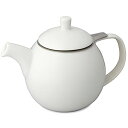 フォーライフ ティーポット 陶器 白 710ml 大容量 4杯用 茶こし付き 電子レンジ・食洗機対応 ホワイト カーヴティーポット 387Wht