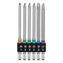 OIENNI プラスビット ドライバービットセット 6本組 100mm 片頭 6.35mm六角軸 磁気ドライバービット PH1 PH2 PH3電