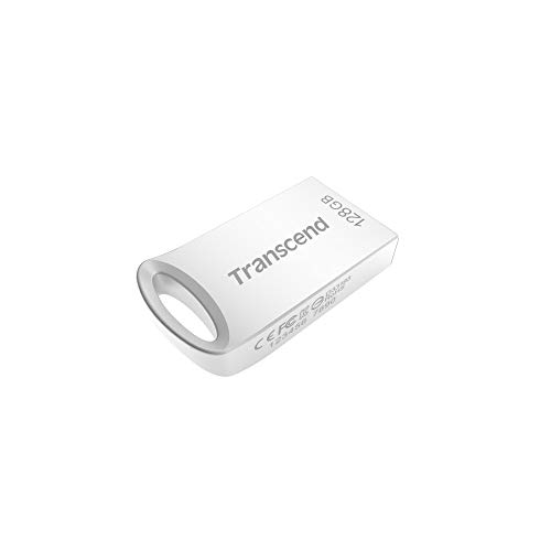 トランセンドジャパン トランセンド USBメモリ 128GB USB 3.1 キャップレス コンパクトタイプ メタル シルバー 耐衝撃 防滴 防