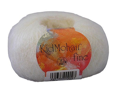パピー キッドモヘア ファイン 毛糸 極細 2 ホワイト 系 25g 約225m 10000009