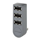 エレコム USBハブ U2H-TZ325BGY/EC USB2.0 Aポート×3 機能主義 直挿し グレー MacBook/Surface/Ch(2)