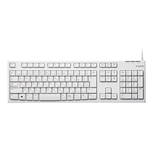エレコム キーボード 有線 メンブレン Rohs指令準拠 1000万回高耐久 ホワイト TK-FCM064WH/RS