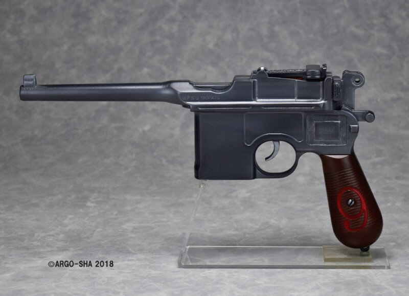 水鉄砲 アルゴ舎 Fullcock モーゼルC96 レッド9 スチールグレイ塗装 ストックホルスターセット