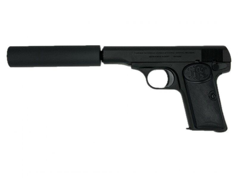 ★M1910 モデルガン 発火ブローバック仕様!!★ ・モデルガン完成品 ・P・F(プラグファイア) ブローバックモデル ◎ブラックサプレッサー付属 ・ナイロン系強化樹脂製バレル ★ヘビーウェイトモデル 【材質】ヘビーウエイト 【重量】約500g 【カートリッジ】専用P・Fカートリッジ5発付属 【装弾数】6発 【火薬の種類】マルシン5ミリキャップ火薬使用(別売です) ※ご注意※ この商品は、BB弾等の発射機構のない「モデルガン」です。
