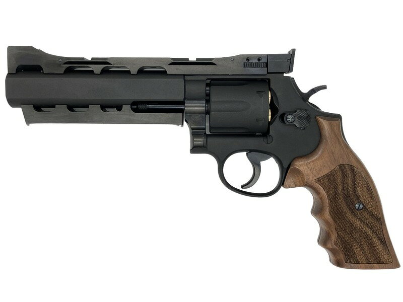 ガスガン マルシン S&W M586 パワーカスタム Xカートリッジ ブラックHW HOGUEタイプ木製グリップ 20…