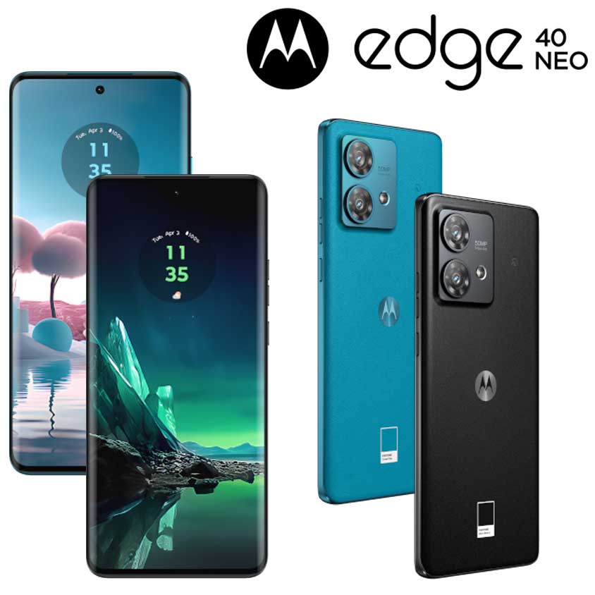 スマホ モトローラ 新品 本体 のみ MOTOROLA SIMフリー スマートフォン edge 40 neo 6.55インチ FHD+ 2400x1080 256GB 指紋 顔 認証 防水 IP68 Android NFC USB-C 選べるカラー ブラックビューティー / カリビアンブルーのサムネイル
