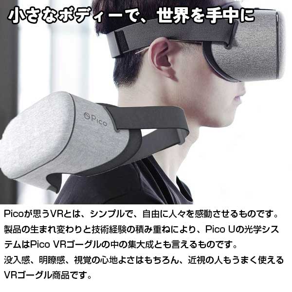 PICO U LITE VRゴーグル スマートフォン 装着型 VR ゴーグル A1310 眼鏡 メガネ 使用可能 HMD ヘッドマウントディスプレイ