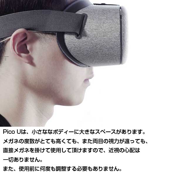 PICO U LITE VRゴーグル スマートフォン 装着型 VR ゴーグル A1310 眼鏡 メガネ 使用可能 HMD ヘッドマウントディスプレイ