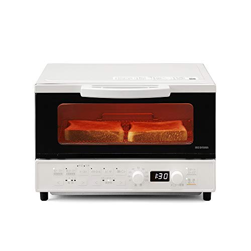 Rakuten - アイリスオーヤマ トースター オーブントースター 4枚焼き 生トースト極上トースト ふんわりもっちり 焼き色選択1200W 温度調節機能(80~