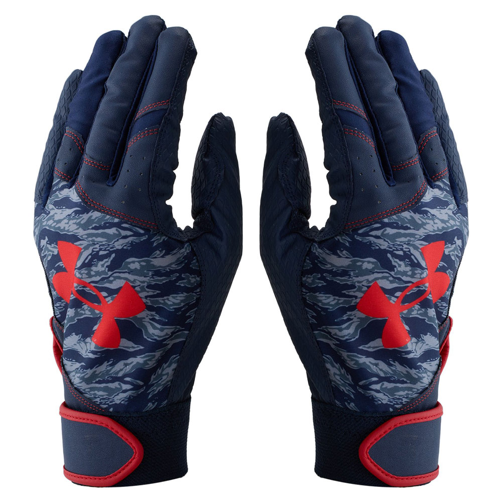 ゆうパケット対応 アンダーアーマー UAスターター バッティンググローブ Midnight Navy/Red 1384747 410色