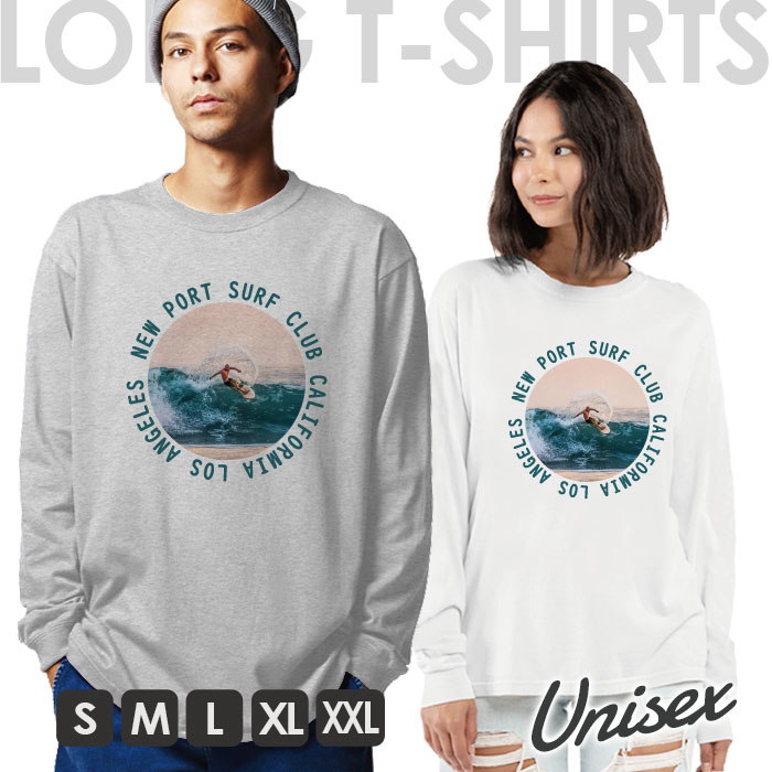 楽天NEW PORT CLUBロングTシャツ 長袖Tシャツ ロンT メンズ プリントtシャツ アメカジ ストリート サーフ 西海岸 フォトt フォトT フォトプリント メンズtシャツ 厚手 プリント セール 送料無料 半袖 ティーシャツ