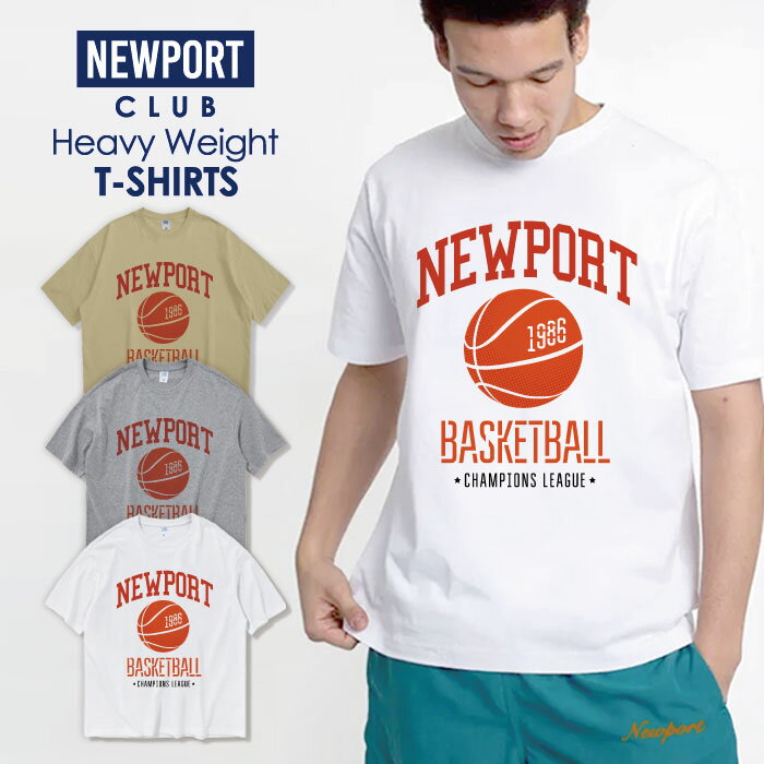 楽天NEW PORT CLUBTシャツ メンズ プリントtシャツ アメカジ ストリート サーフ バスケ バスケットボール スポーツ 部活 ヘビー メンズtシャツ プリント セール 送料無料 半袖 ティーシャツ XXL XXXL