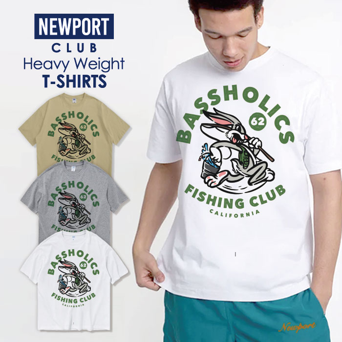 Tシャツ メンズ プリントtシャツ アメカジ ストリート サーフ 西海岸 カリフォルニア ウサギ アーチロゴ イラスト 釣り メンズtシャツ プリント セール 送料無料 半袖 ティーシャツ XXL XXXL