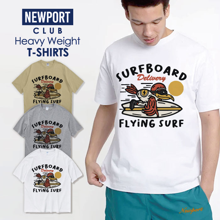 楽天NEW PORT CLUBTシャツ メンズ プリントtシャツ アメカジ ストリート サーフ 西海岸 surf 海 夏 鳥 サーフボード ヘビー メンズtシャツ プリント セール 送料無料 半袖 ティーシャツ XXL XXXL