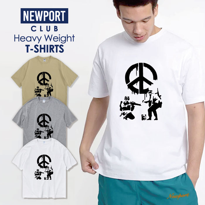 楽天NEW PORT CLUBTシャツ メンズ プリントtシャツ アメカジ ストリート サーフ ヒップホップ バンクシー Banksy パロディ メンズtシャツ プリント セール 送料無料 半袖 ティーシャツ XXL XXXL