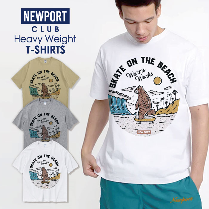 Tシャツ メンズ プリントtシャツ アメカジ ストリート サーフ 西海岸 surf ビーチ スケートボード 熊 ..