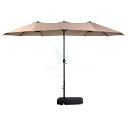 日用雑貨NEWPRODUCT 新生活用品 大型パラソル ガーデンパラソル 幅460cm×奥行260cm UVカット&撥水加工 クランク式開閉・水タンクベース付き モダン&おしゃれな屋外用パラソル 庭・公園・カフェ・BBQ・ビーチ・キャンプに最適
