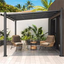 日用雑貨NEWPRODUCT 新生活用品 屋外格納式パーゴラ、アルミフレームパティオパビリオン、屋外ポリカーボネートガゼボ、アルミパーゴラパティオ、ポーチ、庭、芝生用,3x4m