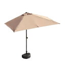 日用雑貨NEWPRODUCT 新生活用品 ガーデンパラソル 半円パラソル (約)長さ250cm×幅130cm×高さ170-260cm パラソルハーフ 撥水加工 UVカット 日除け 高さ調節可能 組立簡単 庭・ベランダ・公園・ビーチ・キャンプ・コーヒーショップ