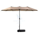 日用雑貨NEWPRODUCT 新生活用品 大型パラソル ガーデンパラソル 幅460cm×奥行260cm UVカット&撥水加工 クランク式開閉・水タンクベース付き モダン&おしゃれな屋外用パラソル 庭・公園・カフェ・BBQ・ビーチ・キャンプに最適