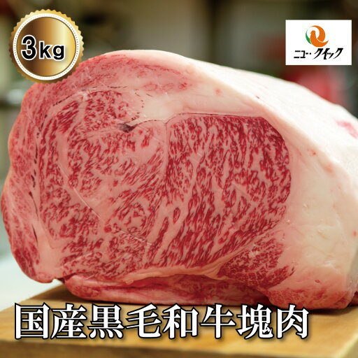 国産黒毛和牛 塊肉 ブロック 3kg 国産黒毛和牛 塊肉 ブロック 3kg