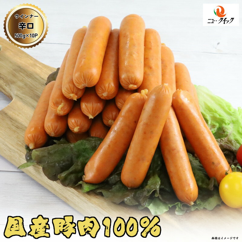 荒挽き辛口ポークウインナー 5kg (500g×10P) 加工品 朝ごはん バーベキュー 焼き肉 国産ウイナーのサムネイル