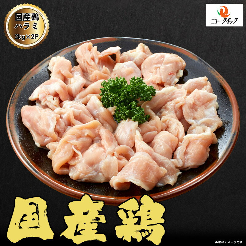 国産鶏ハラミ（鶏小肉） 4kg (2kg×2P) 