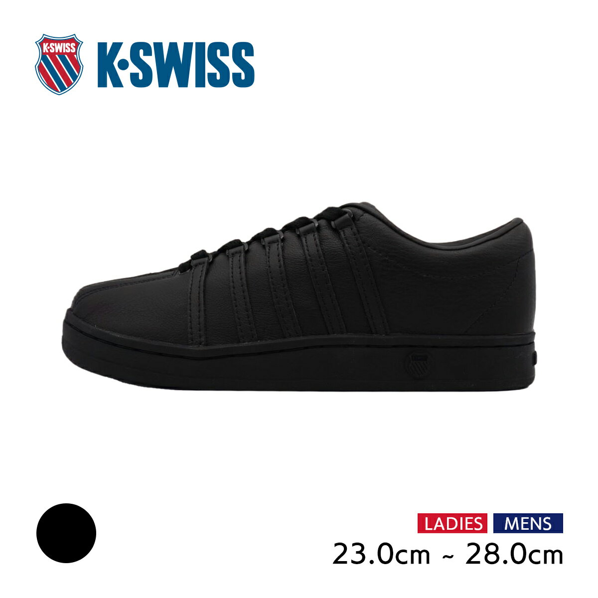 ケースイス レザースニーカー メンズ 《お買い物マラソン限定P10倍》【送料無料】K・SWISS ケースイス CLASSIC クラシック スニーカー メンズ レディース 本革 レザースニーカー ローカット BLACK×BLACK KS88【FT】