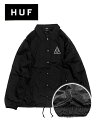 【20％OFF GW Special SALE】【メンズ ジャケット・ブラック】HUFハフ【ESSENTIALS TT COACHES JACKET】【JK00116】【M L XL】”ハフトリプルトライアングルロゴプリントコーチジャケット”