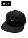 ハフ キャップ メンズ 【10％OFF GW Special SALE】【メンズ キャップ・ブラック】HUFハフ【ESSENTIALS UNSTRUCTURED BOX SNAPBACK】【HT00544】”ハフボックスロゴスナップバック5パネルキャップ”