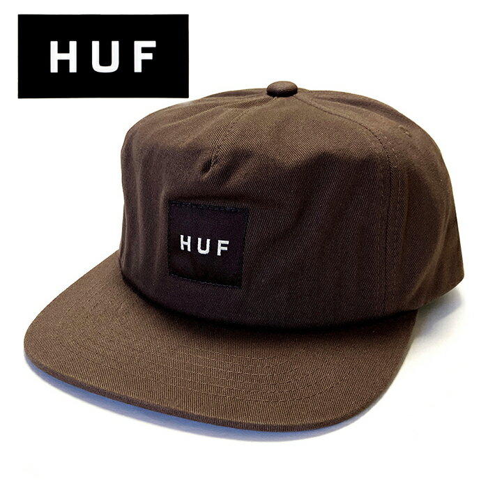 [무료 배송] [락 선물_포장] [맨즈 캡 브라운] HUF 허프 [SET BOX SNAPBACK] [HT00714] "허프 박스 로고 스냅 백 5 패널 캡
