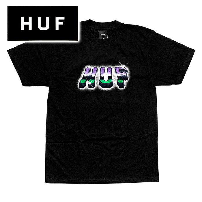 乐天商城 - 【送料無料】【楽ギフ_包装】【メンズ Tシャツ・ブラック】HUFハフ【CHROME GRIT S/S TEE】【TS02553】【M L XL】”ハフクロムグリットTシャツ”