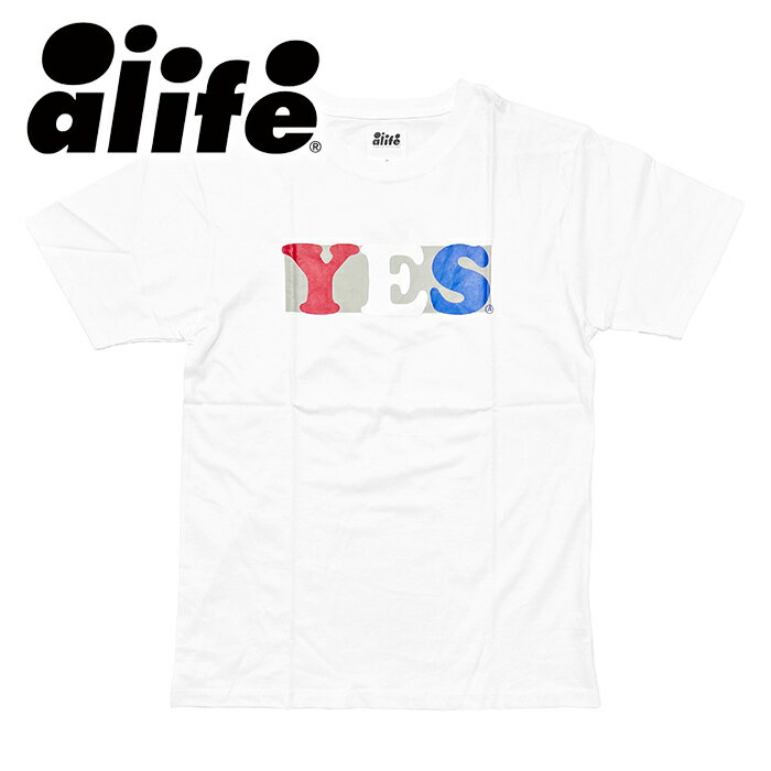 【送料無料】【楽ギフ_包装】【メンズ Tシャツ・ホワイト】ALIFEエーライフ【M】”エーライフYESプリントTシャツ”