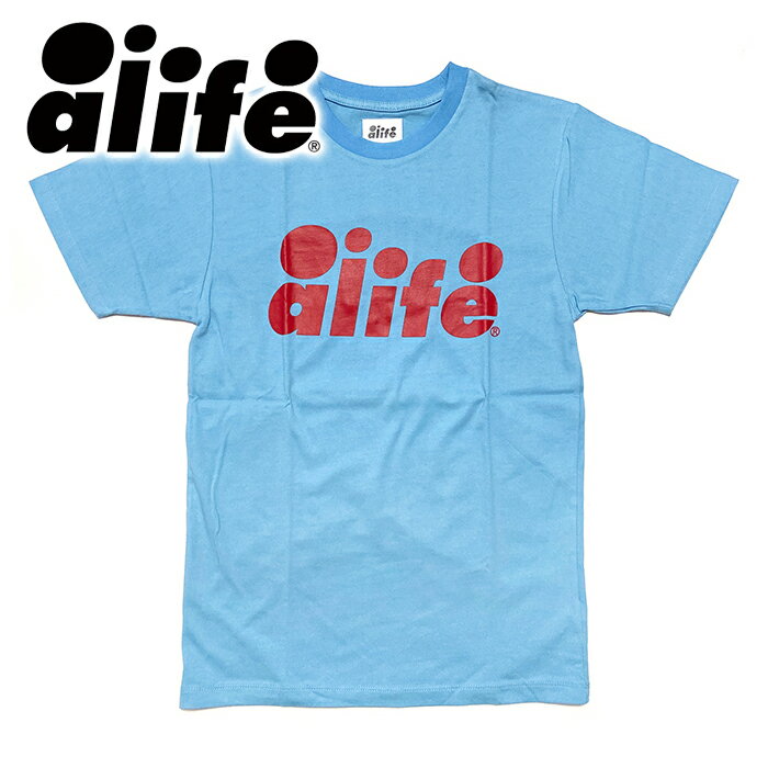 乐天商城 - 【送料無料】【楽ギフ_包装】【メンズ Tシャツ・ライトブルー】ALIFEエーライフ【S】”エーライフロゴプリントTシャツ”