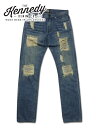 【70％OFF GW Special SALE】【メンズ デニム・ブルー】KENNEDY DENIMケネディ デニム【THE 12.5OZ CONEMILL DESTROYED WASH DENIM】LA生まれの「MADE IN USA」ブランド”ヴィンテージスリムフィットジーンズ”