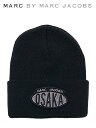 【30％OFF GW Special SALE】【メンズ レディース ニットキャップ・ブラック】MARC BY MARC JACOBSマークバイマークジェイコブス【City Beanie】”マークバイマークジェイコブスシティビーニー”