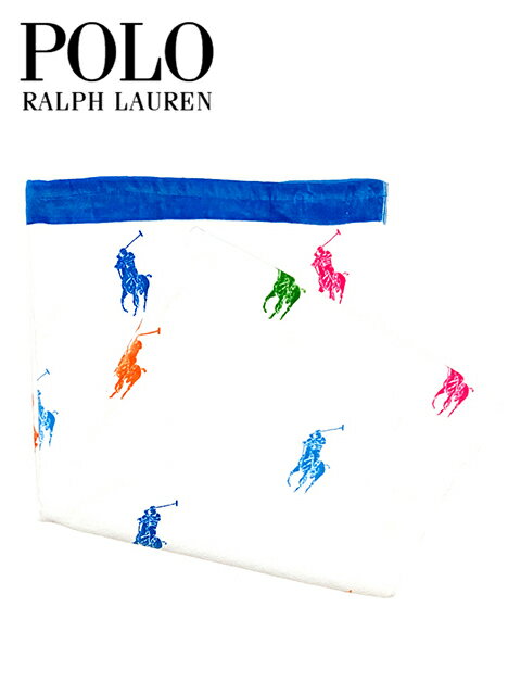 【20％OFF SALE】【メンズ レディース ビーチタオル・ホワイト】Polo Ralph Laurenポロ ラルフローレン..